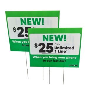 Custom PP Corrugated Outdoor Yard Sign with H-Stakes, Waterproof UV Printed