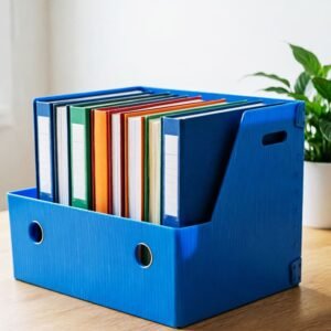 PP Hollow Document Storage Box - Foldable, Lightweight & Moisture-Resistant Office Organizer for A4 Files